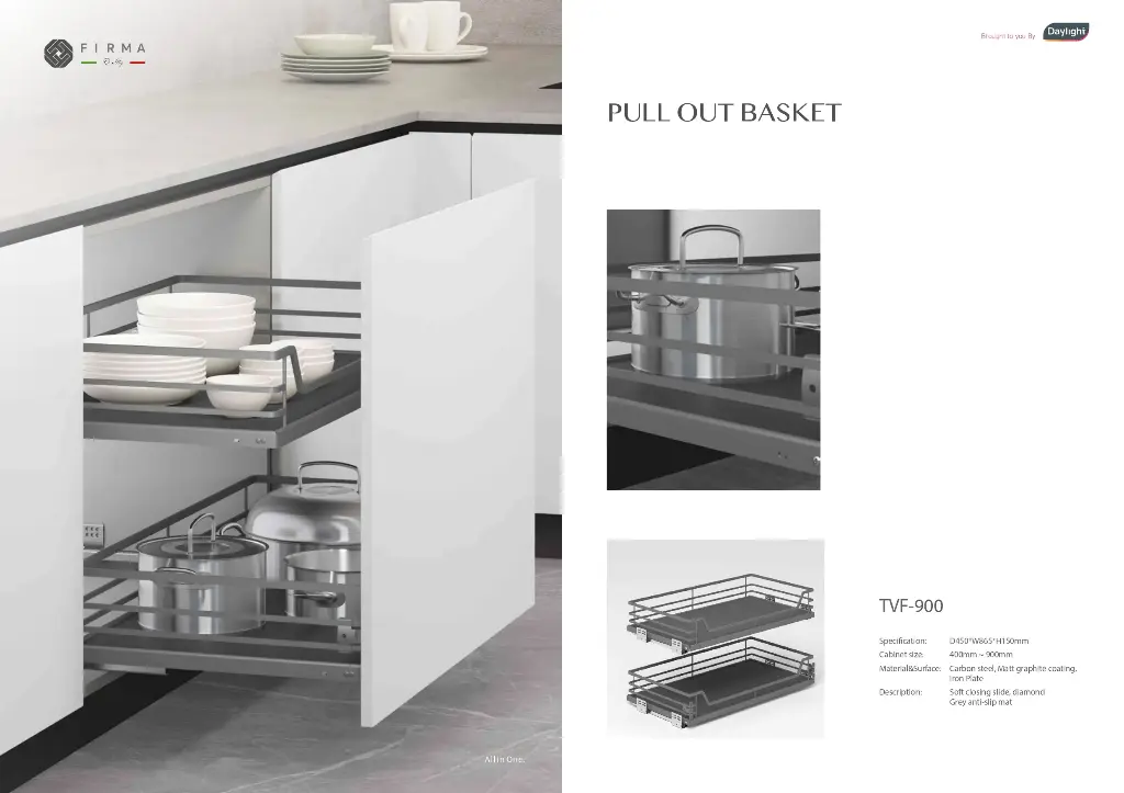 PULL-OUT BASKET 90CM VENICE SERIES