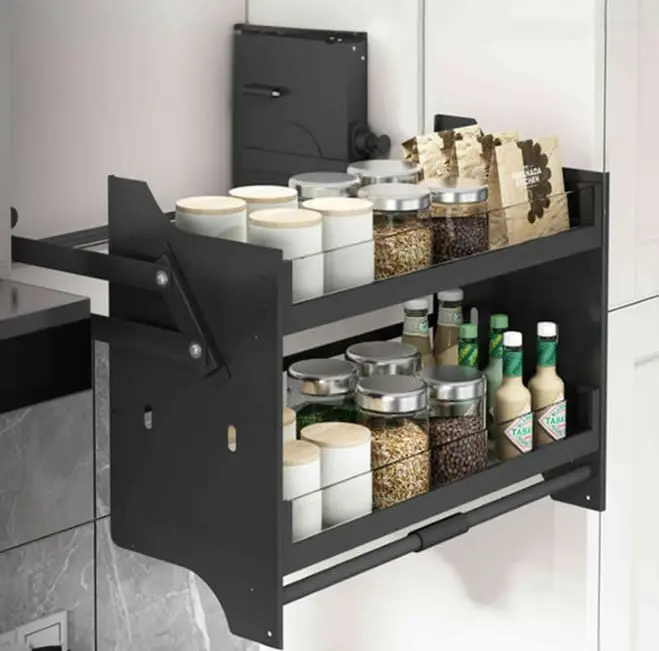 PULL-DOWN ORGANIZER GLASS BASKET 80CM