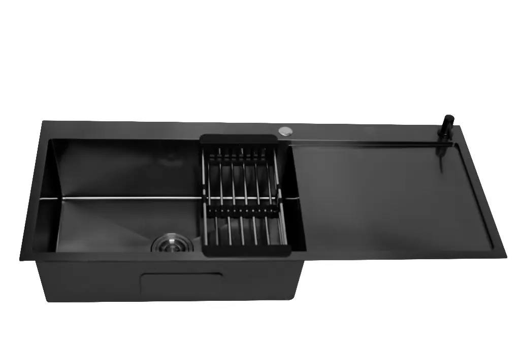 SINK 116*50 BLACK 1BOWL+RIGHT SHELF