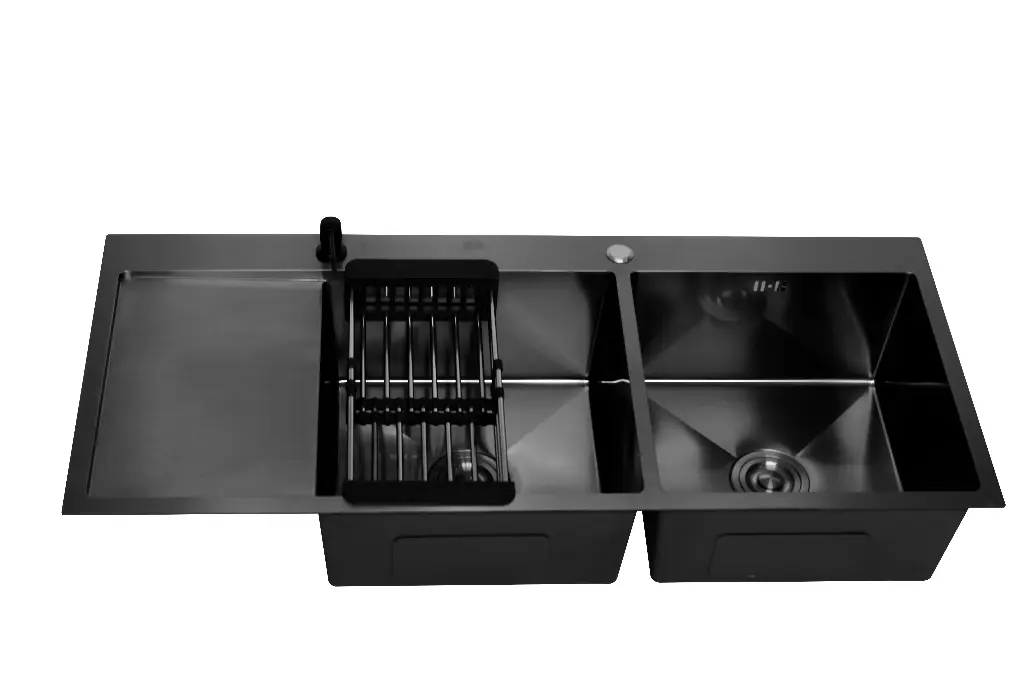 حوض 2 عين ورف اسود  يسار LEFT FIRMA SINK BLACK DLDK 