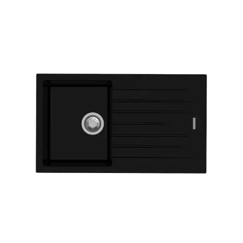 CARYSIL -TIPTONE D100 SINGLE BOWL WITH SHELVE BLACK 860*500 