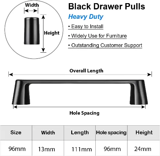 [CB-6092000000] HANDLE 6092-96MM MODEN BLACK