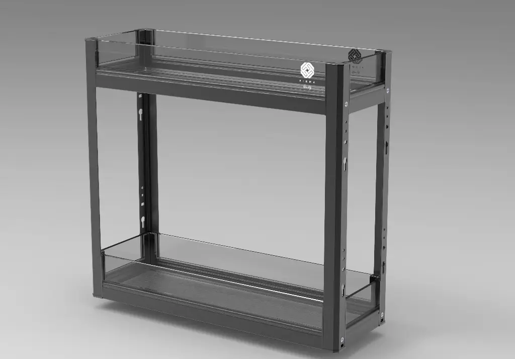 PULL-OUT MULTI FUNCTION BOTTOM GLASS BASKET 2 SHELEVS 25CM