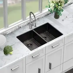 SINK 88*45 (A) BLACK  DOUBLE BOWL