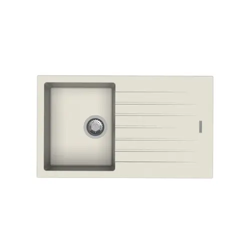 CARYSIL -TIPTONE D100 SINGLE BOWL WITH SHELVE CHAMPAGNE 860*500 