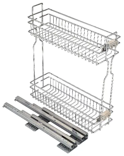 [F-SS-200H  L] SOFT CLOSE SIDE PULL OUT WIRE BASKET 200L