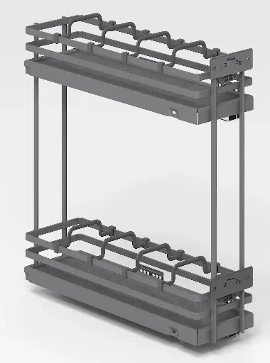 [MB-150-TH] SOFT CLOSE SIDE PULL OUT GRAY VENICE SERIES BASKET 15CM