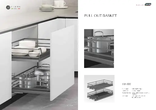 [TVF-900GB] PULL-OUT BASKET 90CM VENICE SERIES