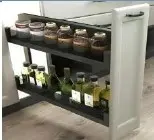 [MB-GL-121] SOFT CLOSE SIDE PULL OUT GLASS BASKET 20CM