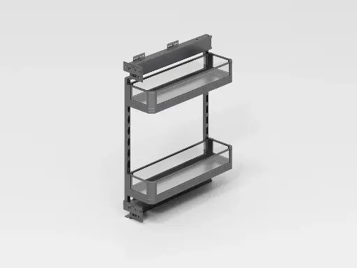 [F-MB-GL-220] SOFT CLOSE SIDE PULL OUT GLASS BASKET 20CM