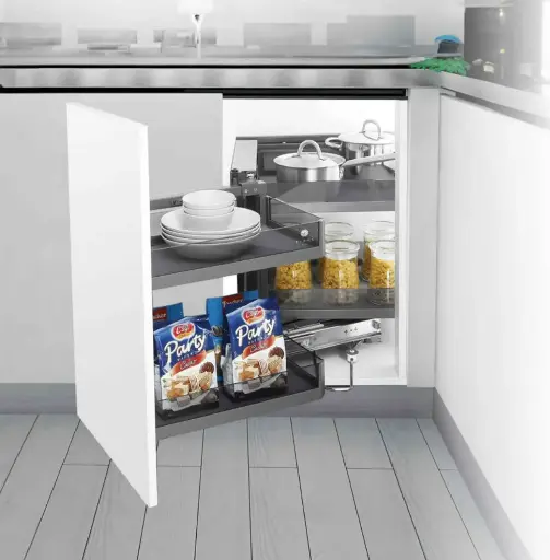 [MC-GL-102] MAGIC CORNER HALF ROTATE OUT GLASS BASKET 