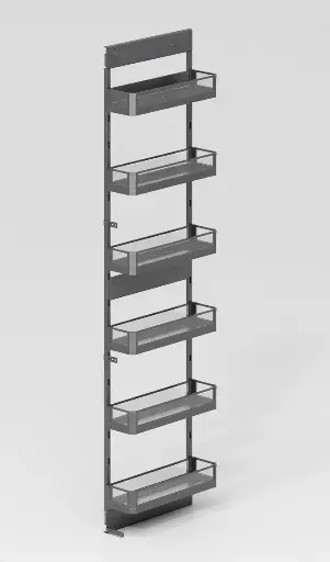 [LB-GL-106S] SIDE TALL UNIT PULL OUT 6 GLASS BASKET 15CM