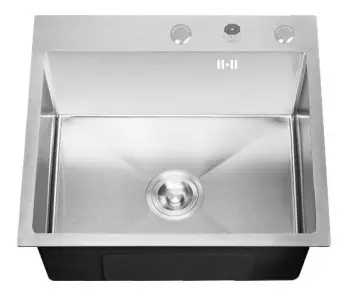 [100-B-44*44] SINK 44*44 (B) SILVER  SINGLE BOWL