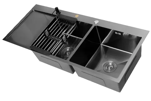 [FIRMA 116*50 G2 R] SINK 116*50 BLACK 2BOWL+RIGHT SHELF